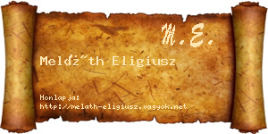 Meláth Eligiusz névjegykártya